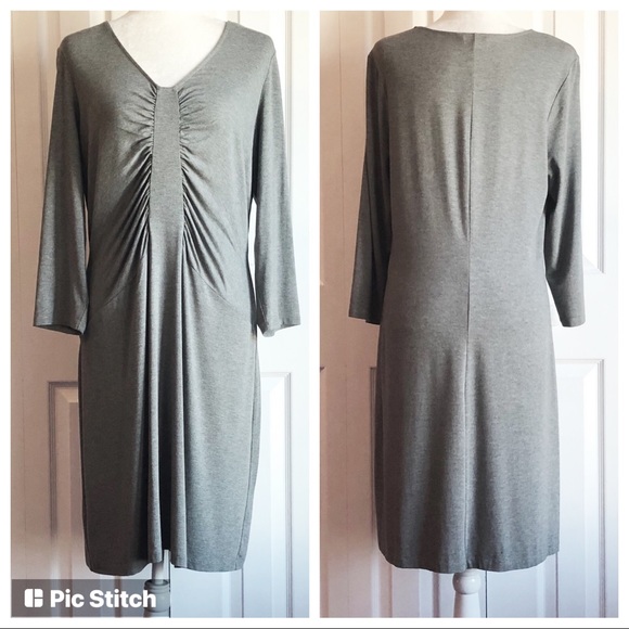Tommy Bahama Dresses & Skirts - Tommy Bahama Casual Gray Ruched Knit Dress Size XL